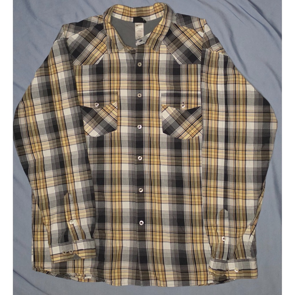 Patagonia Good Shirt Mens XL  Button Up Narwal Gray Plaid Long Sleeve
